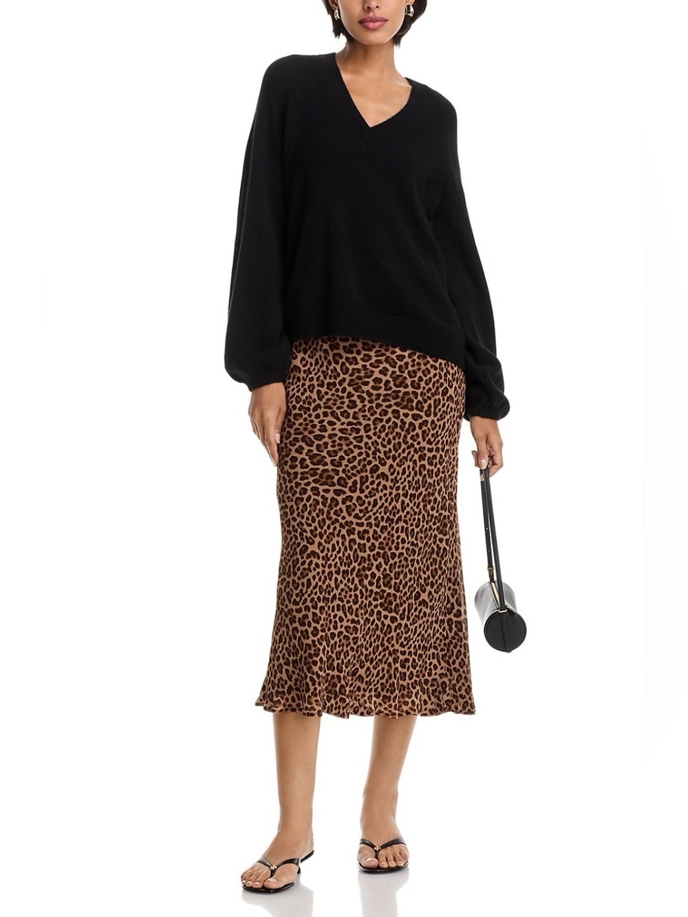 NWOT- PAIGE Cicely 100% Silk Leopard Midi Skirt Natural Multi Size 6 🐆